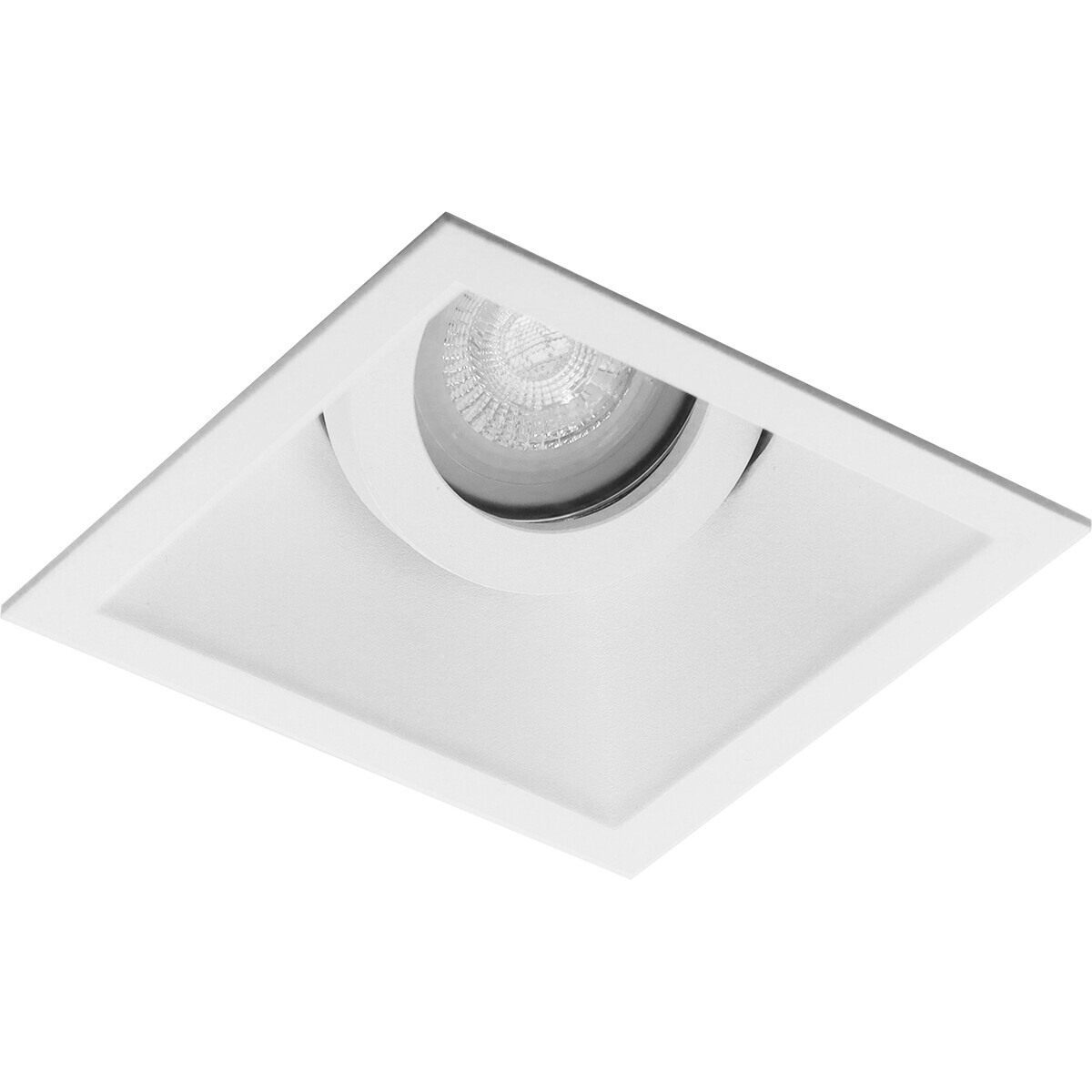 BES LED Spot Armatuur GU10 - Pragmi Zano Pro - Inbouw Vierkant - Mat Wit - Aluminium - Kantelbaar - 93mm