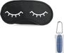 Merkloos / Sans marque Makito Western Europe Slaapmasker met slapende oogjes zwart/wit inclusief blauw oordopjes - one size - slaapmaskertje / oogmasker