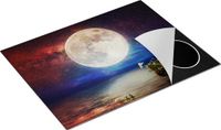 Chefcare Inductie Beschermer Volle Maan in de Hemel boven het Water - 77x59 cm - Multicolor