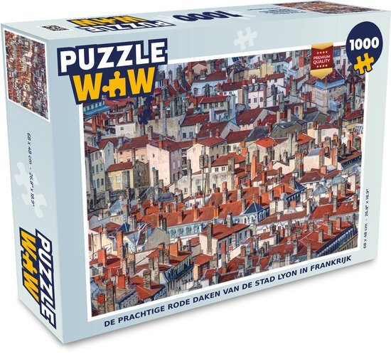 MuchoWow Puzzel De rode daken van de stad Lyon in Frankrijk - Legpuzzel - Puzzel 1000 stukjes volwassenen