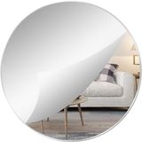 QEEYON Ronde zelfklevende spiegel, 30 cm lijstloze ronde glazen spiegel, wandspiegels, gang-spiegel, glazen tegels voor de slaap- en woonkamer, kunst woondecoratie, doe-het-zelf projecten.