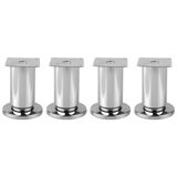 cyclingcolors 4 x meubelpoten Ø 50 mm hoogte 200 mm van metaal met verstelling 7 mm basis 50 mm universeel voor bank kast keuken badkamer chroom hoogglans