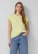 s.Oliver T-shirt Jaune Manches Courtes Col Rond Coton Ajusté Femme Taille 42