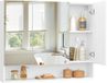 VASAGLE Armoire de salle de bain avec 3 portes – Armoire miroir – 16,5 × 90 × 75 cm – Blanc nuage
