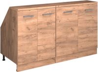 Vicco R-Line Keukenkast voor schuine wand – 140 cm Set van 2 kastrompen 60 cm diepte Krachtige eik goud