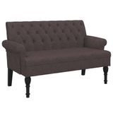 vidaXL Bankje met rugleuning 120x62x75,5 cm stof donkerbruin
