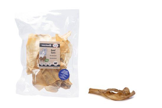 Beeztees Runderoren - Natuurlijk - Hondensnacks - Voordeelverpakking 12 stuks