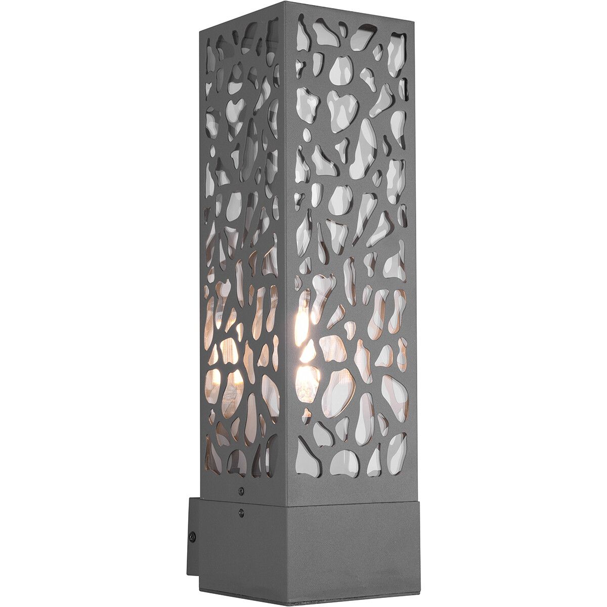 BES LED Trion Kaca - Wandlamp Buitenlamp - E27 - Rechthoek - Mat Antraciet - RVS