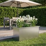 vidaXL Plantenbak met led zilver 40 x 100 x 40 cm