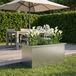vidaXL Plantenbak met led zilver 40 x 100 x 40 cm