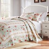 Greenland Home Bedsprei Set, Katoen, Blauw, 3-delig King/Cal King