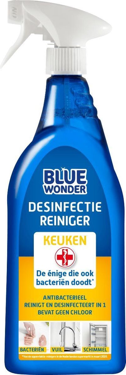 Blue Wonder desinfectie reiniger keuken - antibacterieel - reinigt en desinfecteert - 750ml