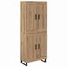 vidaXL Highboard Artisan Eiken 69,5 x 34 x 180 cm