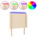 VidaXL Hoofdbord met LED 147x16x78/88 cm Stof Crèmekleurig