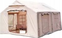 Tente familiale gonflable pour 5-8 personnes, 12m², en tissu Oxford, avec auvent et pompe