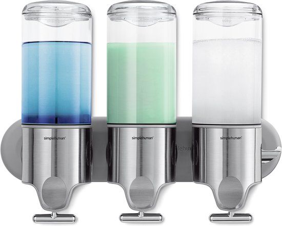 Simplehuman Zeepdispenser Hangend Trio - RVS - Navulbaar - 1332 ml - Zilver