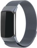 Strap-it Luxe Milanese band - RVS Milanees bandje voor Fitbit Charge 6 - Space Grey