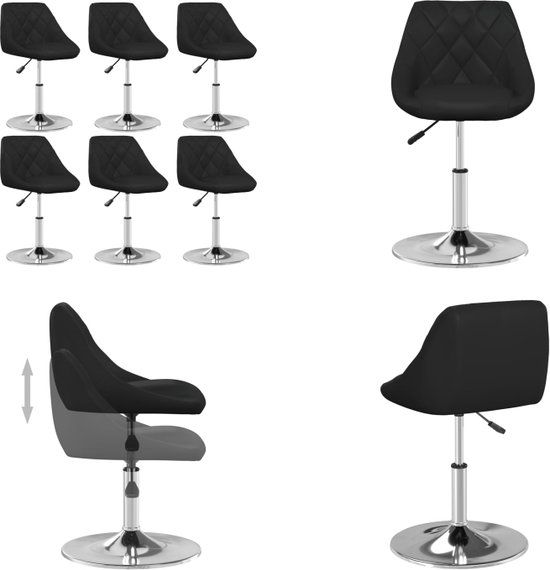 vidaXL Eetkamerstoelen 6 st kunstleer zwart