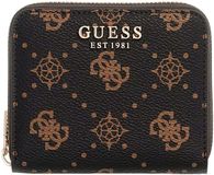 GUESS Carrie Logo SLG Small Zip Around Portemonnee Espresso Logo donkerbruin