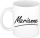 Bellatio Decorations Marianne Naam koffiemok - beker - met sierlijke letters - wit