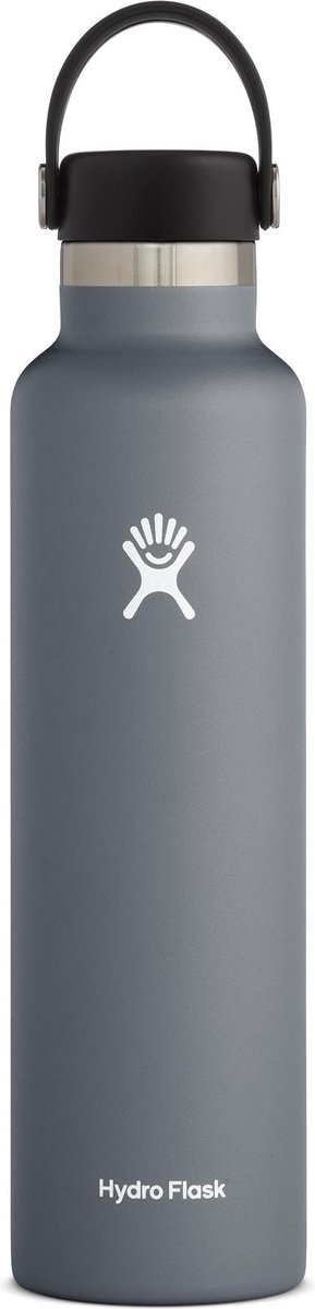 Hydro Flask drinkfles 709 ml (24 oz), roestvrij staal en vacuüm-geïsoleerd, standaard opening met lekvrije Flex Cap, Stone