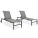 vidaXL Fauteuil de jardin en acier et textile Gris (2 pièces)