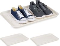 Merkloos Relaxdays schoenen uitlekbak - set van 3 - groot - 60 x 40 cm - kunststof - wit