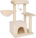 Merkloos / Sans marque Wan GmbH Krabpaal voor katten met pluche bal & ligkom, hoogte 85 cm, kattenboom met sisal & pluche, beige