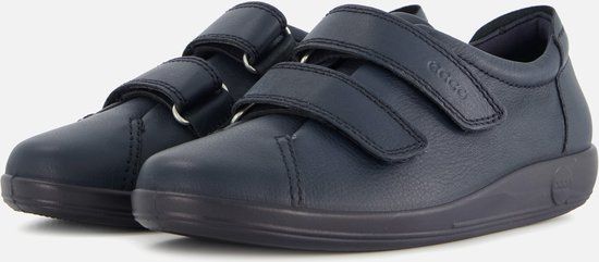 ECCO SOFT 2.0 - Lage sneakers - Vrouwen - Blauw - Leer - Maat 37