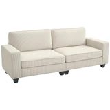 HOMCOM driezitsbank - polyester - 227L x 84B x 87H cm - crèmewit