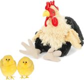 Cornelissen Humbert Und Brandt Gmbh Pluche kip knuffel - 23 cm - multi kleuren - met 2x gele kuikens van 7 cm - kippen familie - Pasen decoratie/versiering