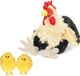 Cornelissen Humbert Und Brandt Gmbh Pluche kip knuffel - 23 cm - multi kleuren - met 2x gele kuikens van 7 cm - kippen familie - Pasen decoratie/versiering