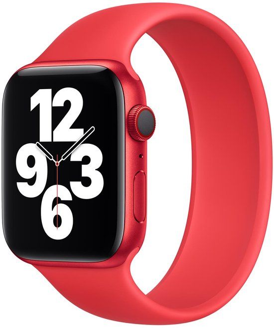 Apple Siliconen solobandje voor de Apple Watch | 38/40/41/42 mm - Maat 5 - (Product) Red