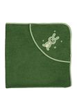 Sterntaler Baby Unisex badhanddoek baby GOTS Kinni - badponcho baby, capuchonhanddoek, badhanddoek kinderen met hazenmotief - biologisch - donkergroen