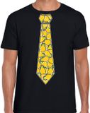 Bellatio Decorations Verkleed T-shirt voor heren - ananas stropdas - zwart - thema / foute party M