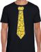 Bellatio Decorations Verkleed T-shirt voor heren - ananas stropdas - zwart - thema / foute party M