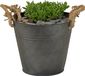 Mega Collections Emmer/plantenpot/bloempot Old Rope - zink - antraciet - D28 X H27 cm