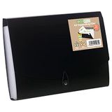 eco-eco Eco084 accordeon-beschermhoezen, transparant, 50% gerecycled, A4, 26 stuks, zwart