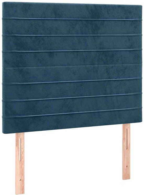 vidaXL Hoofdbord donkerblauw fluweel 80x5x118/128 cm