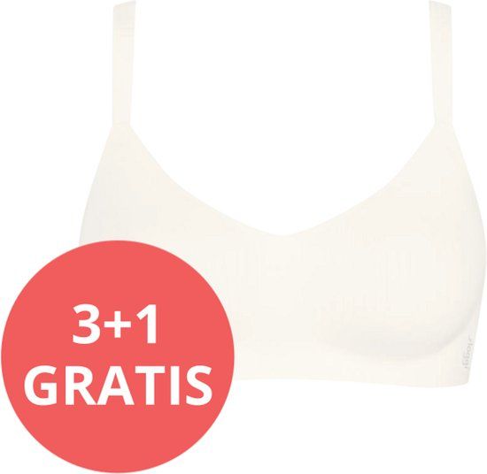 Sloggi ZERO Feel Pure Soft bra Dames Beha - ZIJDE WIT