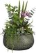 Mica decorations Bloempot / schaal Madeira - groen - terracotta - 13 x 27 cm - schubbenpatroon