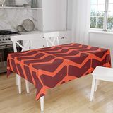 Bonamaison Tafelkleed, Anti-Mold, Sneldrogend, Waterdicht, 100% Polyester Tafellaken, Oranje Bordeaux, 140 x 160 Cm - Ontworpen en Vervaardigd in Turkije