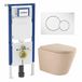 Geberit QeramiQ Dely Toiletset - Inbouwreservoir UP720 - Bedieningsplaat Wit - Softclose Toiletzitting - Mat Beige
