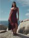 Next Dames Asymmetrische Midi-Slipdress met Kanten Zoom - Chocolate Brown - Maat 42