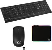 NanoRS RS580 COMBO - Draadloos toetsenbord met muis en muismat - LED RGB - 1200 DPI - Zwart