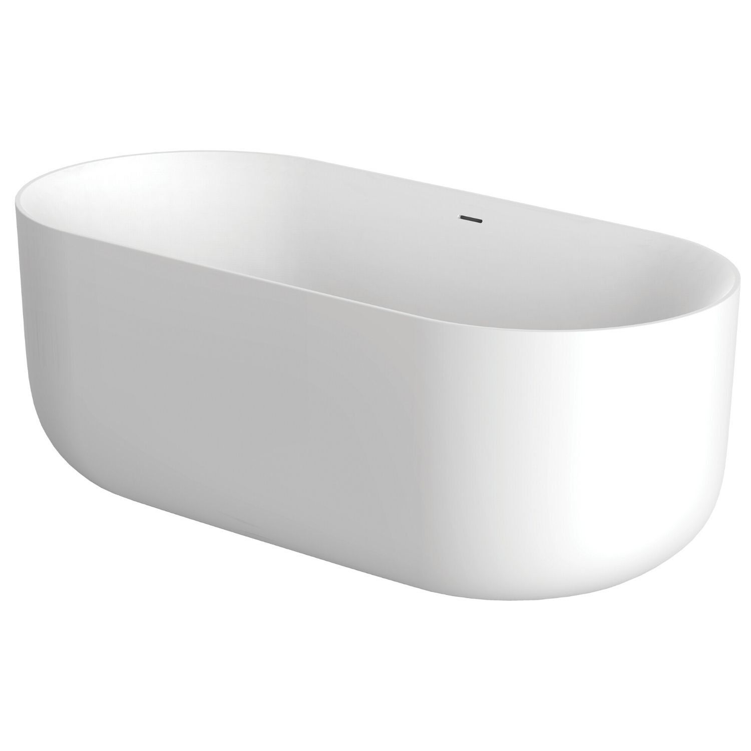 XENZ Mauro Vrijstaand Bad - 180x84 cm - Wit Mat - Solid Surface