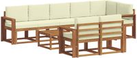 vidaXL - Buiten - bank - set - 9 - st - Natuurlijk - en - Crème