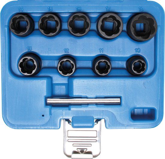 BGS 5265 Spiraalprofiel-doppenset / schroefuitdraaier 3/8" 10 - 19 mm - 10 delig