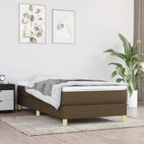 vidaXL Boxspring bedframe, donkerbruin, 90x200 cm, gestoffeerd