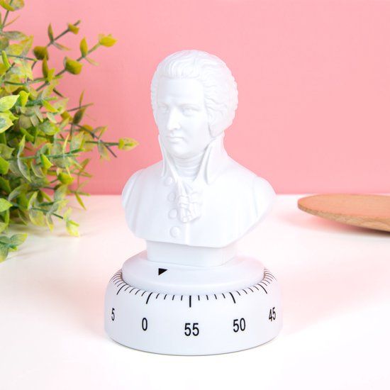Kikkerland Kookwekker - Mozart design - Wit